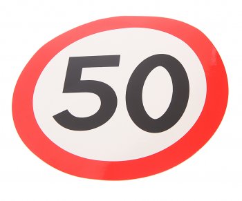 58 р. Наклейка-знак виниловая Ограничение скорости 50кмч круг, наружная d=16см AUTOSTICKERS AUTOSTICKERS 05024  с доставкой в г. Майкоп. Увеличить фотографию 1