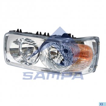 6 649 р. Фара DAF CF,XF65,75,85,95,105 левая SAMPA SAMPA 051.088  с доставкой в г. Майкоп. Увеличить фотографию 1