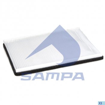 589 р. Фильтр воздушный салона DAF 95,95XF (312х225х25мм) SAMPA SAMPA 051.173-01  с доставкой в г. Майкоп. Увеличить фотографию 1