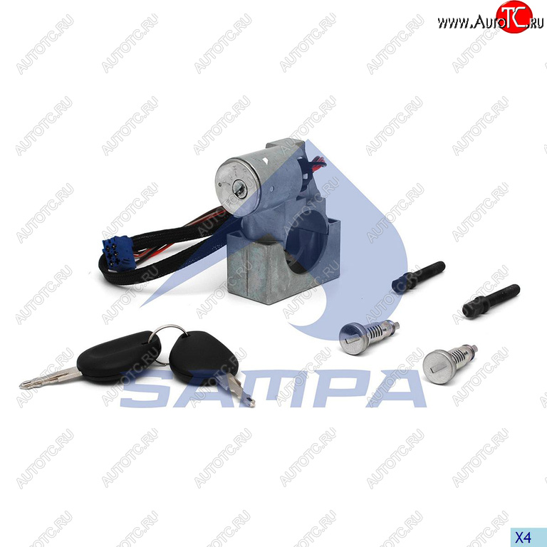 9 999 р. Замок зажигания DAF комплект с личинками дверей SAMPA SAMPA 051.444  с доставкой в г. Майкоп