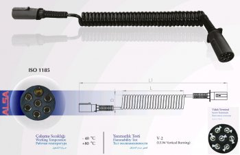 2 899 р. Кабель электрический прицепа N-type 7-полюсный L=4000мм пластиковые штекеры ALSA ALSA 05rf0103n40  с доставкой в г. Майкоп. Увеличить фотографию 2