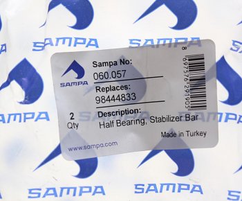 429 р. Втулка стабилизатора IVECO EuroTech,EuroCargo,Tector переднего (половинка) (63x95x7080мм) SAMPA SAMPA 060.057  с доставкой в г. Майкоп. Увеличить фотографию 3