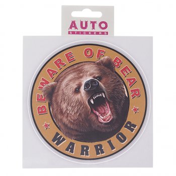 45 р. Наклейка виниловая вырезанная Медведь WARRIOR 12х12см полноцветная AUTOSTICKERS AUTOSTICKERS 060996  с доставкой в г. Майкоп. Увеличить фотографию 1