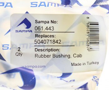 254 р. Втулка IVECO Trakker подвески кабины SAMPA SAMPA 061.443  с доставкой в г. Майкоп. Увеличить фотографию 3
