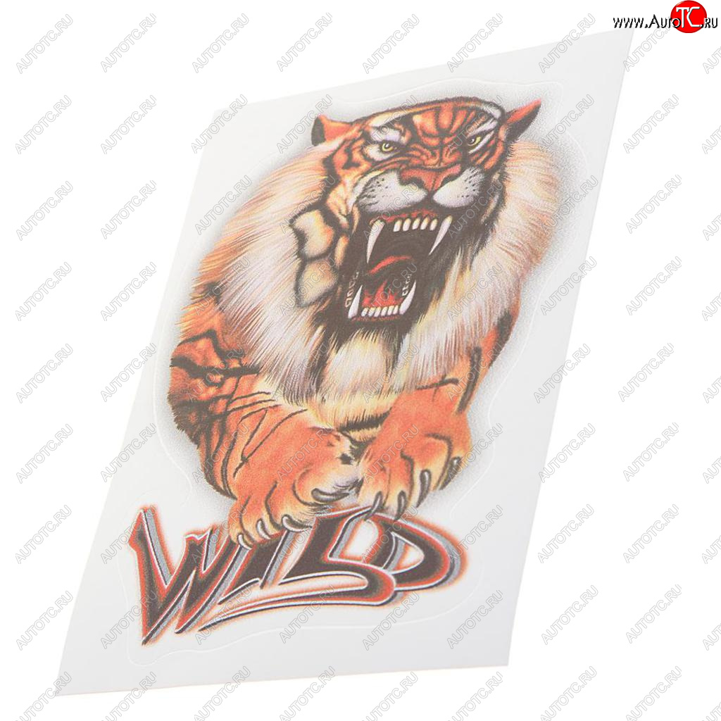 65 р. Наклейка виниловая Тигр (Wild) 16х12см полноцветная AUTOSTICKERS AUTOSTICKERS 063829  с доставкой в г. Майкоп