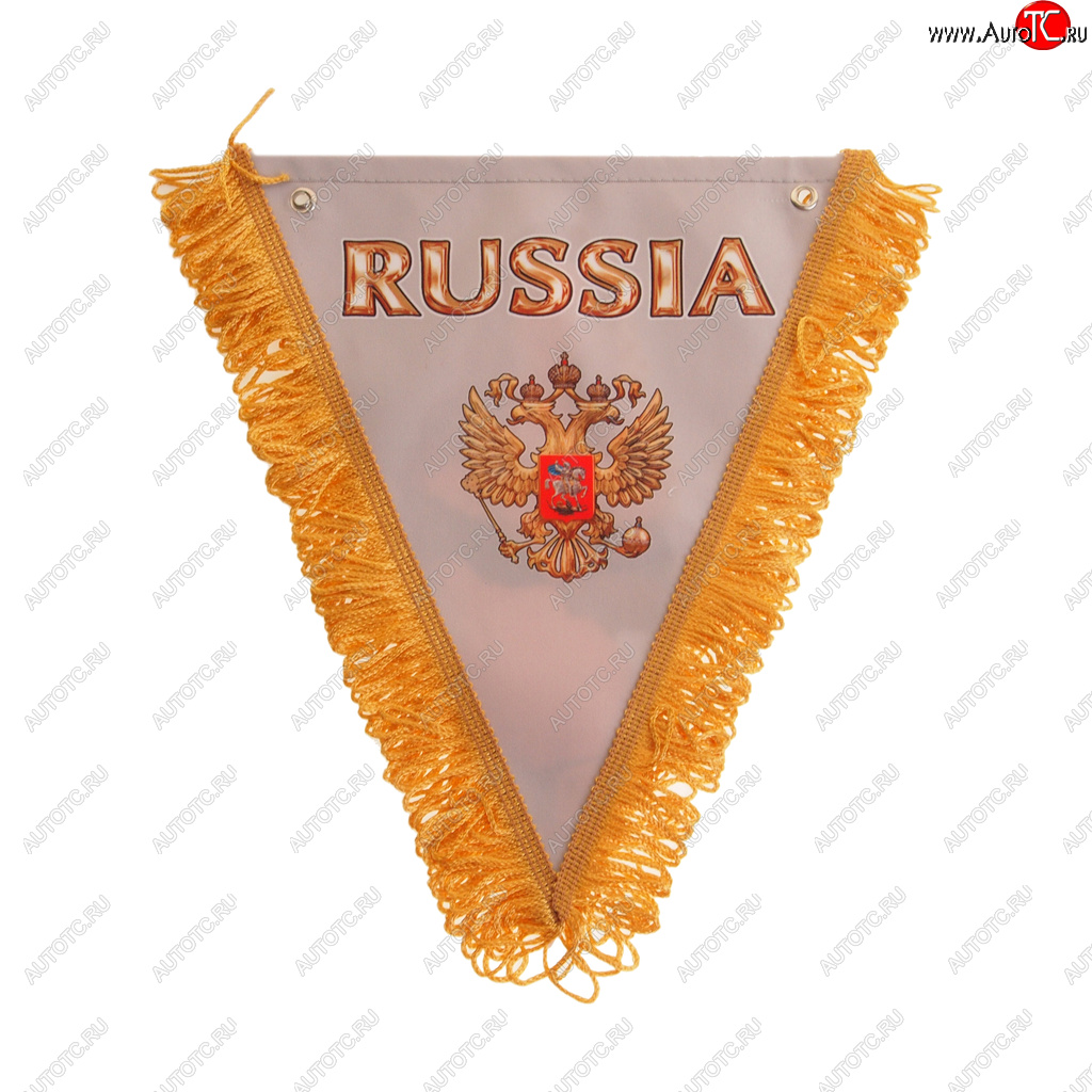 459 р. Вымпел RUSSIA серый с бахромой (20х26см) на 2-х присосках AUTOSTICKERS 06521  с доставкой в г. Майкоп
