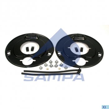 2 169 р. Щиток BPW барабана тормозного пылезащитный (комплект на ось) SAMPA SAMPA 070.558  с доставкой в г. Майкоп. Увеличить фотографию 1