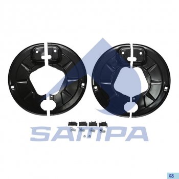 3 299 р. Щиток BPW барабана тормозного пылезащитный (комплект на ось, SN4220) SAMPA SAMPA 070.641sd  с доставкой в г. Майкоп. Увеличить фотографию 1