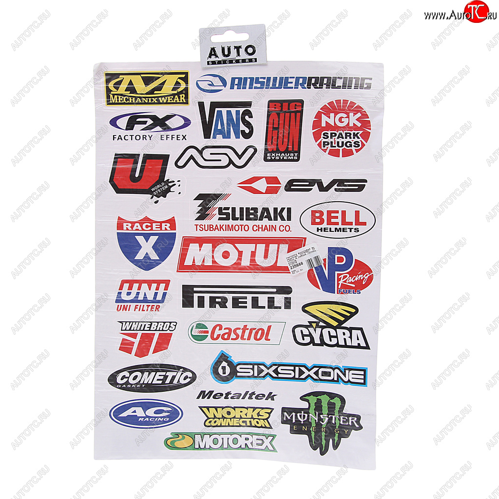 204 р. Наклейка виниловая вырезанная MOTEREX 25х35см в наборе полноцветная AUTOSTICKERS AUTOSTICKERS 073279  с доставкой в г. Майкоп