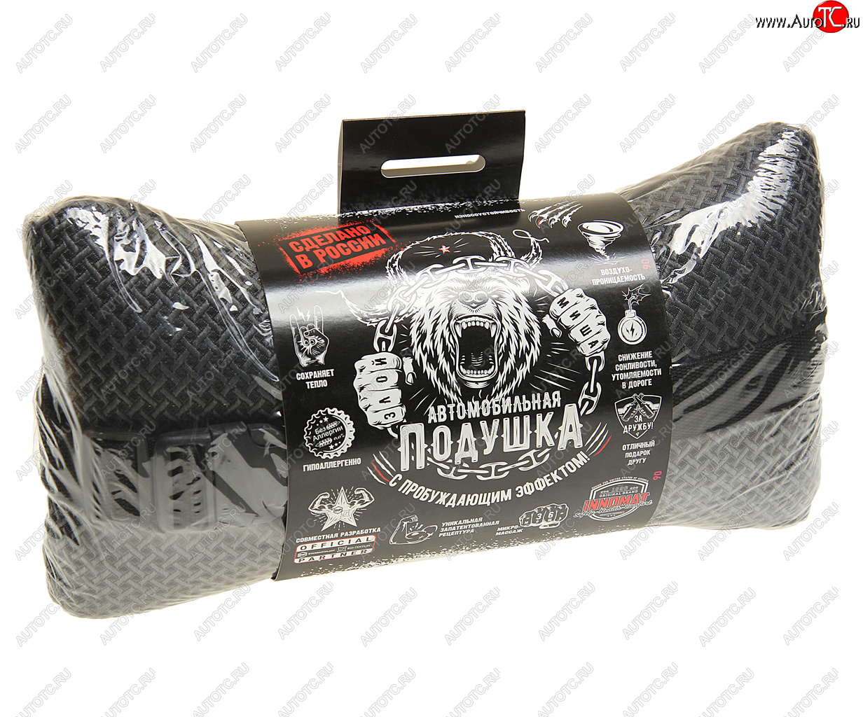 599 р. Подушка на подголовник бабочка жаккард (innoflex) 32х17см черно-серая STP STP 07593-00-00  с доставкой в г. Майкоп
