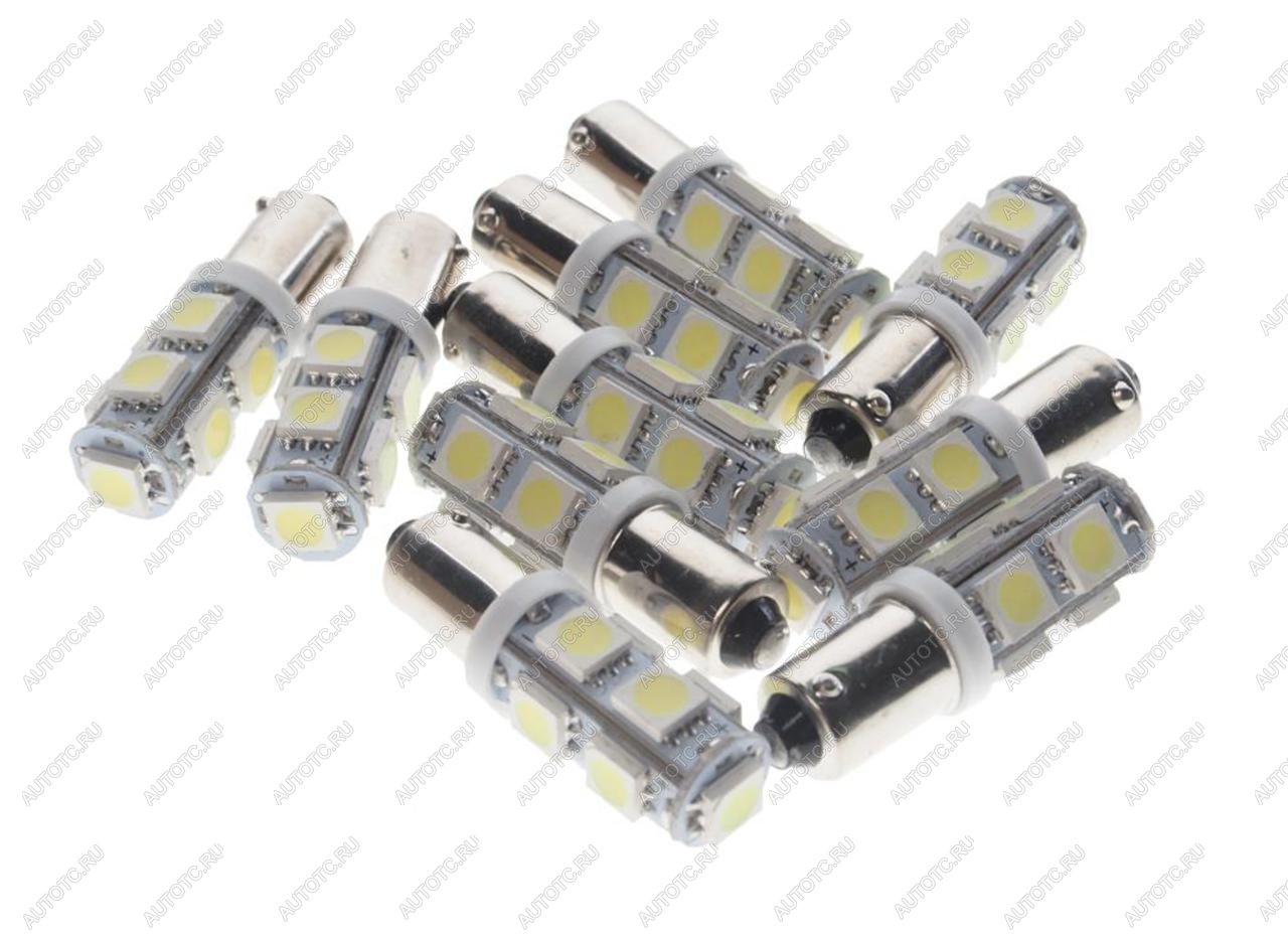 26 р. Лампа светодиодная 12V T4W BA9s 6000K 9 SMD 5050 White MEGA ELECTRIC MEGA ELECTRIC 090131w  с доставкой в г. Майкоп