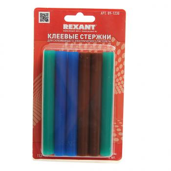 248 р. Стержень клеевой 11.3х100мм цветной 12шт. в блистере REXANT REXANT 09-1230  с доставкой в г. Майкоп. Увеличить фотографию 1