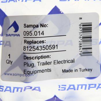449 р. Разъем электрический прицепа ISO 3731 Type S 7-полюсный (вилка металл) SAMPA SAMPA 095.014  с доставкой в г. Майкоп. Увеличить фотографию 3