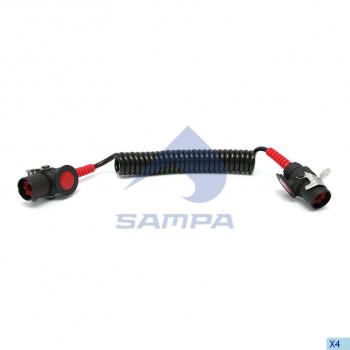 5 199 р. Кабель электрический АБС DAF прицепа 7-полюсный L=4500мм SAMPA SAMPA 095.167  с доставкой в г. Майкоп. Увеличить фотографию 1