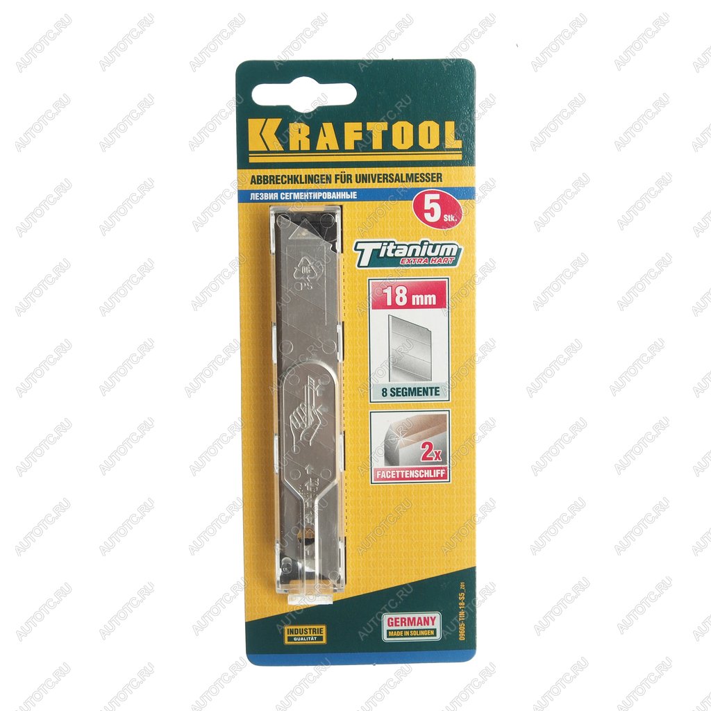 379 р. Лезвие для ножа сегментированное 18мм 5шт. Solingen KRAFTOOL KRAFTOOL 09605-tin-18-s5_z01z02  с доставкой в г. Майкоп