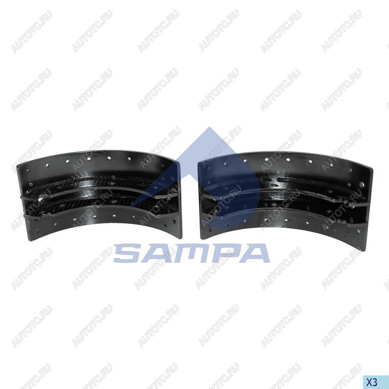 5 399 р. Колодки тормозные VOLVO FM,FM13 (ширина накладки 175мм,WVA19090) (2шт.) SAMPA SAMPA 030.647  с доставкой в г. Майкоп