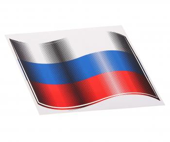 56 р. Наклейка виниловая RUS-флаг (развивающийся) 16х19cм полноцветная AUTOSTICKERS AUTOSTICKERS 030739  с доставкой в г. Майкоп. Увеличить фотографию 1