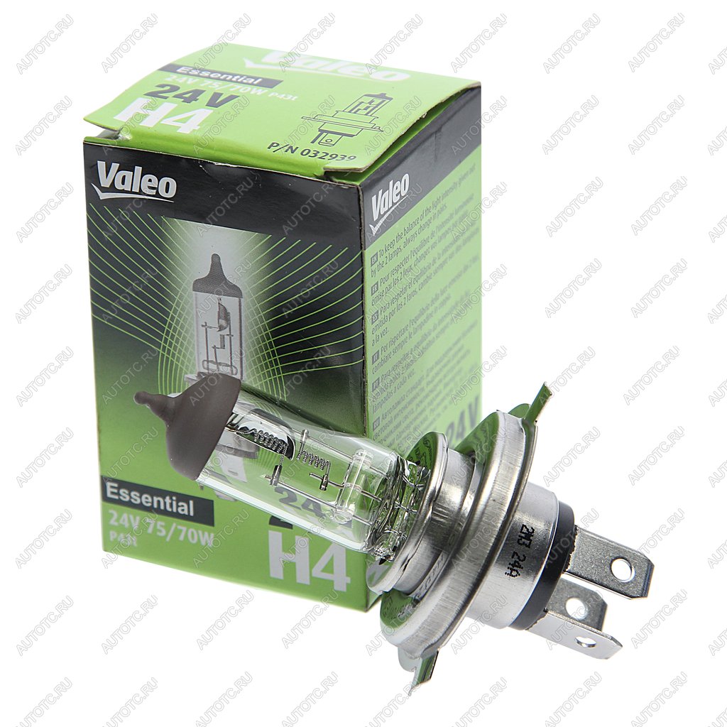 255 р. Лампа 24V H4 7570W P43t-38 3200K (1шт.) Essential VALEO VALEO 032939  с доставкой в г. Майкоп