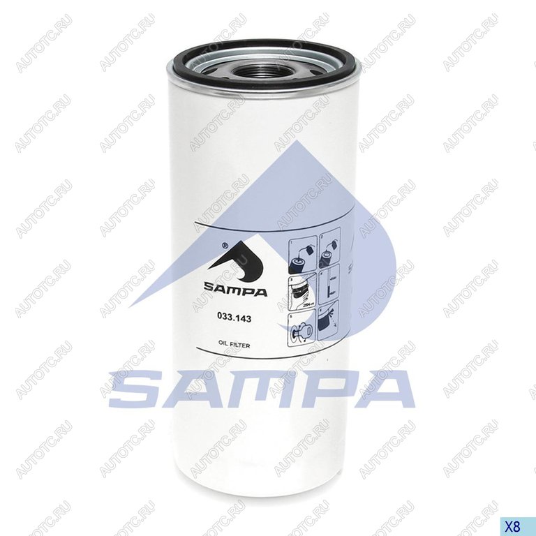 1 239 р. Фильтр масляный VOLVO 6FL,7FL,10FL,12F,12FH,12FL,16FL SAMPA SAMPA 033.143-01  с доставкой в г. Майкоп
