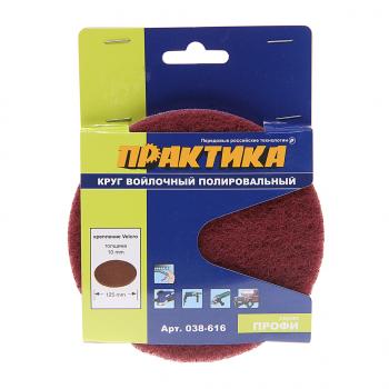 184 р. Круг полировочный 125мм войлок на липучке ПРАКТИКА ПРАКТИКА 038-616  с доставкой в г. Майкоп. Увеличить фотографию 1