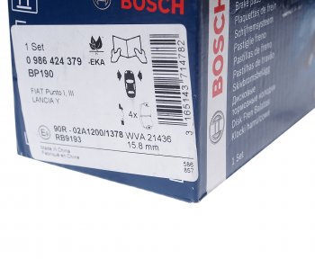 1 849 р. Колодки тормозные передние (4шт.) BOSCH Fiat Panda 2 169 (2003-2011)  с доставкой в г. Майкоп. Увеличить фотографию 3