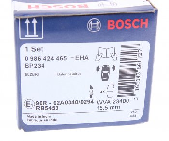 1 499 р. Колодки тормозные передние (4шт.) BOSCH Suzuki Baleno (1999-2002)  с доставкой в г. Майкоп. Увеличить фотографию 4