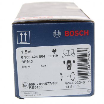2 299 р. Колодки тормозные передние (4шт.) BOSCH Suzuki Swift ZC дорестайлинг, хэтчбэк 5 дв. (2003-2008)  с доставкой в г. Майкоп. Увеличить фотографию 4