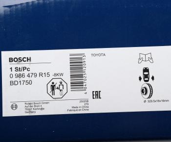 4 999 р. Диск тормозной TOYOTA Land Cruiser (J100) задний (1шт.) BOSCH BOSCH 0986479r15  с доставкой в г. Майкоп. Увеличить фотографию 6