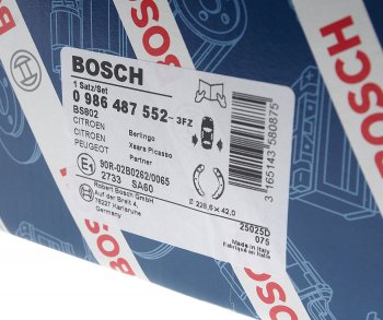 2 299 р. Колодки тормозные задние барабанные 4шт. BOSCH Peugeot Partner M49/M59 рестайлинг (2002-2008)  с доставкой в г. Майкоп. Увеличить фотографию 4