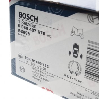 2 489 р. Колодки тормозные задние барабанные (4шт.) BOSCH Toyota Avensis T220 седан рестайлинг (2000-2003)  с доставкой в г. Майкоп. Увеличить фотографию 4