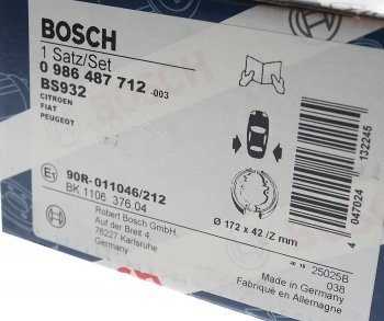 3 699 р. Колодки тормозные задние стояночного тормоза (4шт.) BOSCH Peugeot Boxer 230 (1994-2002)  с доставкой в г. Майкоп. Увеличить фотографию 4