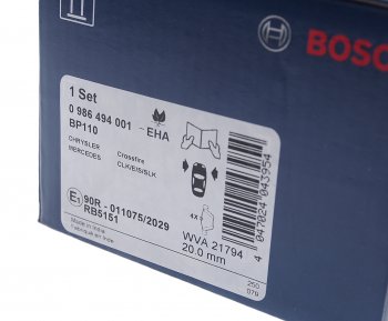 2 999 р. Колодки тормозные передние (4шт.) BOSCH Mercedes-Benz E-Class W210 дорестайлинг седан (1996-1999)  с доставкой в г. Майкоп. Увеличить фотографию 3