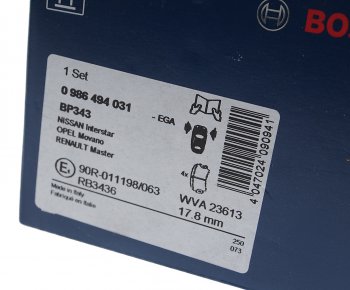 2 889 р. Колодки тормозные передние (4шт.) BOSCH Opel Movano A (1999-2010)  с доставкой в г. Майкоп. Увеличить фотографию 3