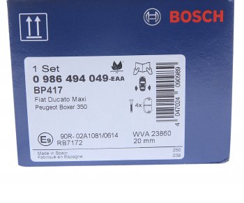2 799 р. Колодки тормозные дисковые (4шт.) BOSCH Peugeot Boxer 230 (1994-2002)  с доставкой в г. Майкоп. Увеличить фотографию 4