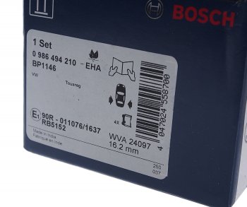 2 479 р. Колодки тормозные задние (4шт.) BOSCH Volkswagen Touareg GP рестайлинг (2006-2010)  с доставкой в г. Майкоп. Увеличить фотографию 3