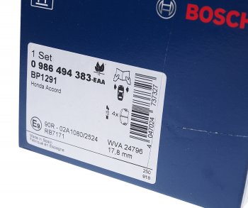 4 949 р. Колодки тормозные передние MКПП (4шт.) BOSCH Honda Accord 9 CR седан дорестайлинг (2013-2016)  с доставкой в г. Майкоп. Увеличить фотографию 3