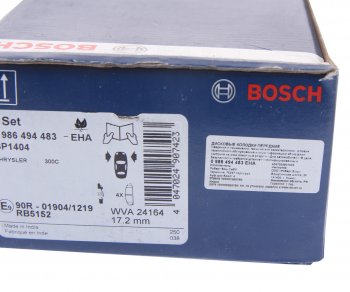 5 499 р. Колодки тормозные передние (4шт.) BOSCH Chrysler 300C LX седан (2004-2011)  с доставкой в г. Майкоп. Увеличить фотографию 4
