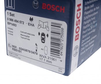 2 499 р. Колодки тормозные передние (4шт.) BOSCH Nissan Teana 1 J31 дорестайлинг (2003-2005)  с доставкой в г. Майкоп. Увеличить фотографию 3
