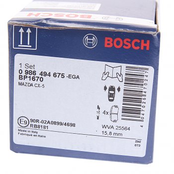 3 999 р. Колодки тормозные передние (4шт.) BOSCH Mazda CX-5 KE дорестайлинг (2011-2014)  с доставкой в г. Майкоп. Увеличить фотографию 4