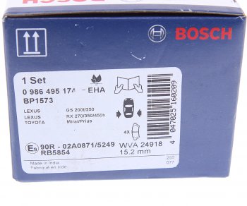 2 699 р. Колодки тормозные задние (4шт.) BOSCH Toyota Highlander XU50 рестайлинг (2016-2020)  с доставкой в г. Майкоп. Увеличить фотографию 4