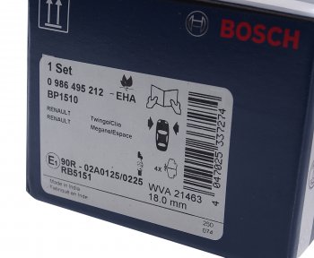1 639 р. Колодки тормозные передние (4шт.) BOSCH Renault Logan 1 дорестайлинг (2004-2010)  с доставкой в г. Майкоп. Увеличить фотографию 3