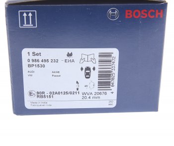 2 899 р. Колодки тормозные передние (4шт.) BOSCH Audi A6 С4 седан (1994-1997)  с доставкой в г. Майкоп. Увеличить фотографию 4