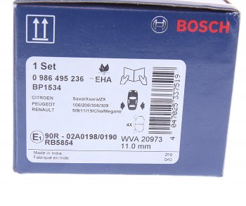 829 р. Колодки тормозные задние (4шт.) BOSCH Peugeot 206 хэтчбэк 3 дв. 2AC рестайлинг (2003-2009)  с доставкой в г. Майкоп. Увеличить фотографию 3