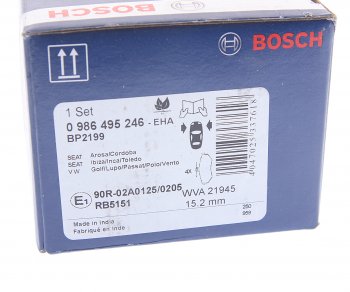 1 559 р. Колодки тормозные передние (4шт.) BOSCH Volkswagen Golf 5 хэтчбэк (2003-2009)  с доставкой в г. Майкоп. Увеличить фотографию 4