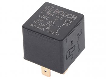 379 р. Реле электромагнитное 24V 5-ти контактное (20A) с сопротивлением BOSCH BOSCH 0986ah0204  с доставкой в г. Майкоп. Увеличить фотографию 1