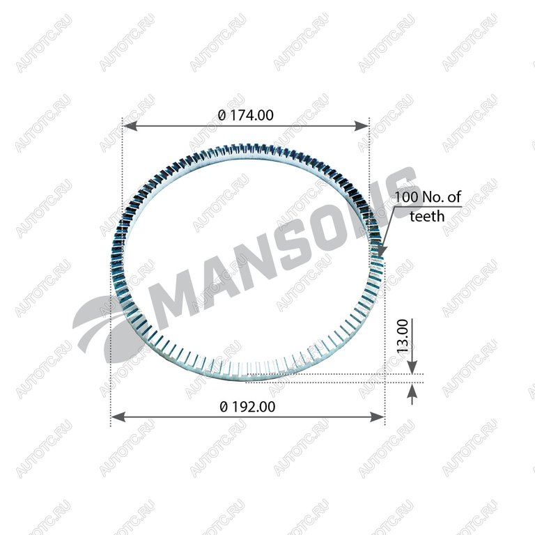 1 699 р. Кольцо АБС SCANIA P,G,R,T series заднего моста MANSONS MANSONS 100.067  с доставкой в г. Майкоп