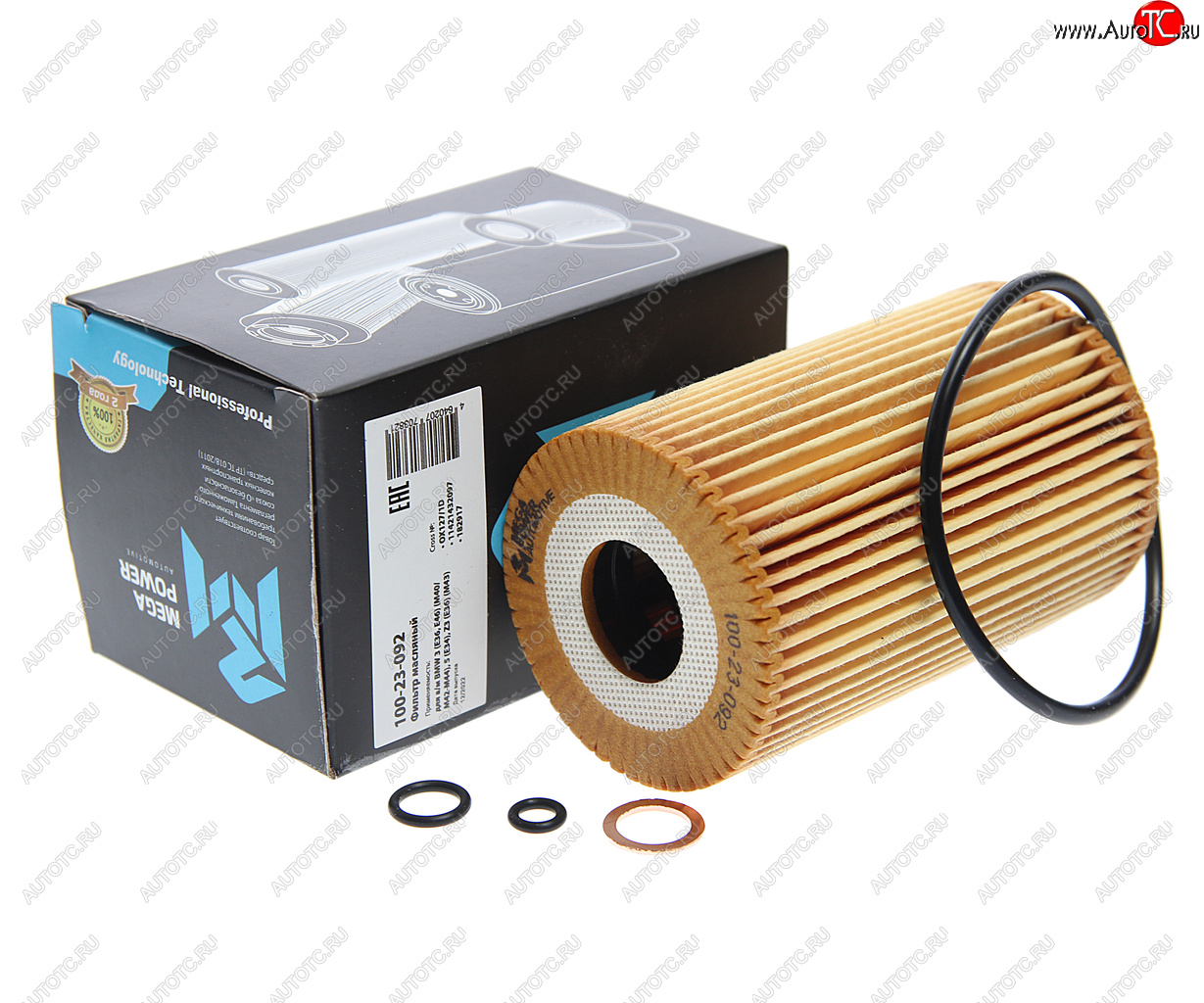 184 р. Фильтр масляный BMW 3 (E36,E46) (M40M42-M44),5 (E34),Z3 (E36) (M43) MEGAPOWER MEGAPOWER 100-23-092  с доставкой в г. Майкоп