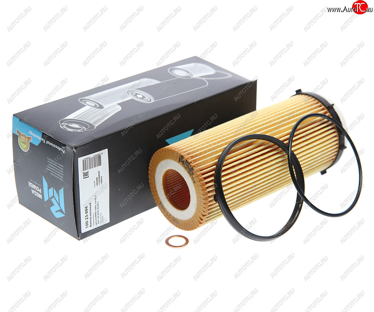 297 р. Фильтр масляный BMW 3 (E90),5 (F10),7 (F01),X5 (E70),X6 (E71) MEGAPOWER MEGAPOWER 100-23-094  с доставкой в г. Майкоп