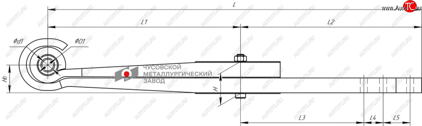 32 999 р. Рессора ТОНАР-1130 задняя (2 листа) полурессора (рычаг) L=1044мм ЧМЗ ЧМЗ 1003802тн  с доставкой в г. Майкоп
