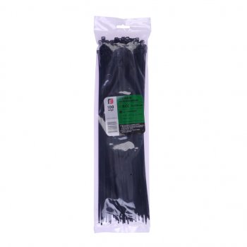 379 р. Хомут-стяжка 350х5.0 пластик черный (100шт.) FORTISFLEX FORTISFLEX 1005350-1  с доставкой в г. Майкоп. Увеличить фотографию 1